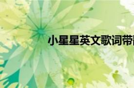 小星星英文歌词带翻译（小星星英文歌）