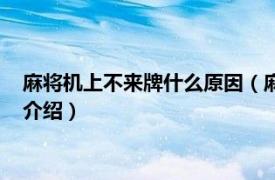 麻将机上不来牌什么原因（麻将机上不来牌怎么办相关内容简介介绍）