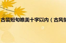 古装短句唯美十字以内（古风情话短句十字内相关内容简介介绍）