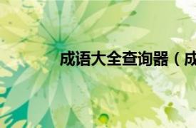 成语大全查询器（成语词典 成语查询软件）