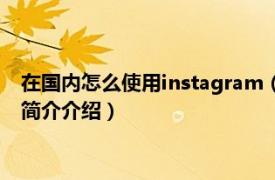 在国内怎么使用instagram（国内怎么使用instagram相关内容简介介绍）