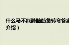 什么马不能骑脑筋急转弯答案（什么马不能骑答案相关内容简介介绍）