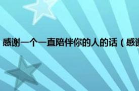 感谢一个一直陪伴你的人的话（感谢一个人陪伴的短句相关内容简介介绍）