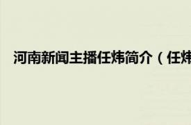 河南新闻主播任炜简介（任炜 《河南新闻联播》节目主持人）