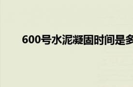 600号水泥凝固时间是多长（水泥凝固时间是多长）