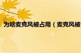 为啥麦克风被占用（麦克风被占用怎么解决相关内容简介介绍）