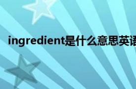 ingredient是什么意思英语（ingredient是什么意思？）