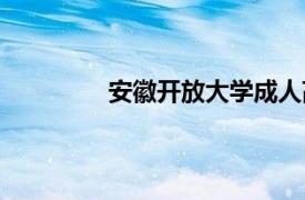 安徽开放大学成人高考（安徽开放大学）