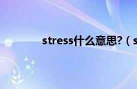 stress什么意思?（stress的含义是什么？）