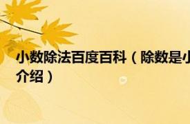 小数除法百度百科（除数是小数的除法是什么原则相关内容简介介绍）