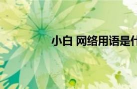 小白 网络用语是什么（小白 网络用语）