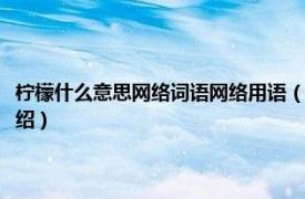 柠檬什么意思网络词语网络用语（柠檬网络用语是什么意思相关内容简介介绍）