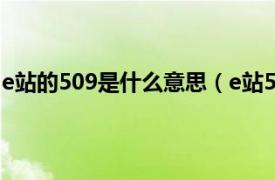 e站的509是什么意思（e站509什么意思相关内容简介介绍）