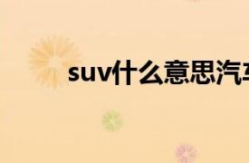 suv什么意思汽车（suv什么意思）