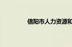 信阳市人力资源和社会保障局局长是谁