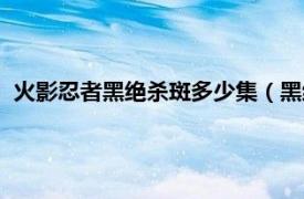 火影忍者黑绝杀斑多少集（黑绝杀斑第几集相关内容简介介绍）