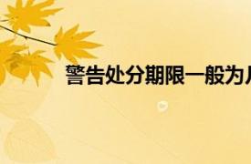 警告处分期限一般为几个月从发文之日起计算