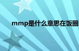 mmp是什么意思在饭圈用语中（mmp是什么意思）