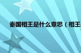 秦国相王是什么意思（相王是什么意思相关内容简介介绍）