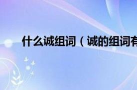 什么诚组词（诚的组词有哪些的相关内容简介介绍）