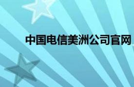 中国电信美洲公司官网（中国电信 美洲有限公司）