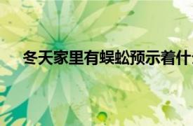 冬天家里有蜈蚣预示着什么（家里有蜈蚣预示着什么）