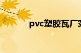 pvc塑胶瓦厂家（PVC塑胶瓦）