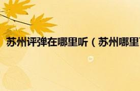 苏州评弹在哪里听（苏州哪里可以去听评弹相关内容简介介绍）