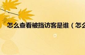 怎么查看被挡访客是谁（怎么看被挡访客相关内容简介介绍）