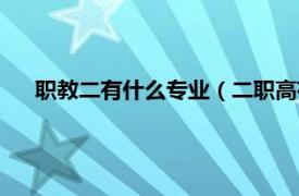 职教二有什么专业（二职高有什么专业相关内容简介介绍）