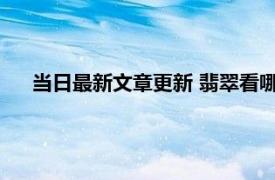 当日最新文章更新 翡翠看哪几个方面 这三方面学会很重要