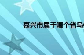 嘉兴市属于哪个省乌镇（嘉兴市属于哪个省）