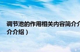 调节池的作用相关内容简介介绍英文（调节池的作用相关内容简介介绍）