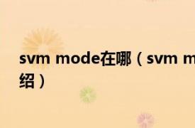 svm mode在哪（svm mode是否要打开相关内容简介介绍）