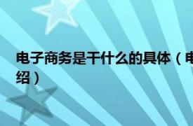 电子商务是干什么的具体（电子商务是干什么的相关内容简介介绍）