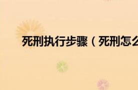 死刑执行步骤（死刑怎么执行的相关内容简介介绍）