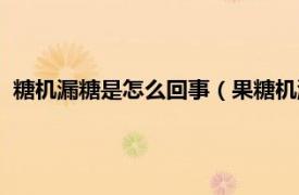 糖机漏糖是怎么回事（果糖机漏糖什么原因相关内容简介介绍）