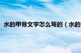 水的甲骨文字怎么写的（水的甲骨文怎么写相关内容简介介绍）