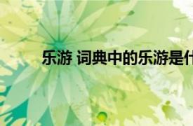 乐游 词典中的乐游是什么（乐游 词典中的乐游）