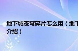 地下城苍穹碎片怎么用（地下城苍穹武器怎么获得相关内容简介介绍）