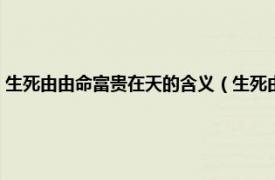 生死由由命富贵在天的含义（生死由命富贵在天下一句相关内容简介介绍）