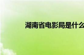 湖南省电影局是什么单位?（湖南省电影局）