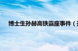 博士生孙赫高铁霸座事件（孙赫 高铁“霸座”事件当事人）