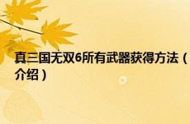 真三国无双6所有武器获得方法（真三国无双6武器获得方法相关内容简介介绍）