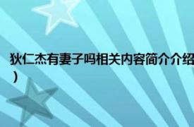 狄仁杰有妻子吗相关内容简介介绍一下（狄仁杰有妻子吗相关内容简介介绍）