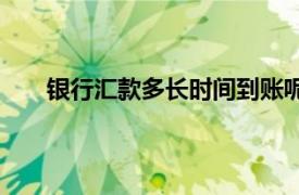 银行汇款多长时间到账呢（银行汇款多长时间到账）