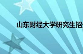 山东财经大学研究生招生信息网（山东财经大学）