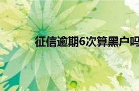 征信逾期6次算黑户吗（征信逾期几次算黑户）