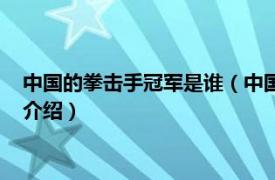 中国的拳击手冠军是谁（中国第一位拳击冠军是谁相关内容简介介绍）