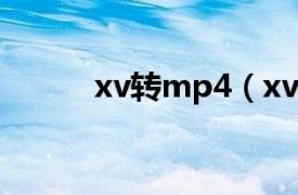 xv转mp4（xv视频格式转换器）